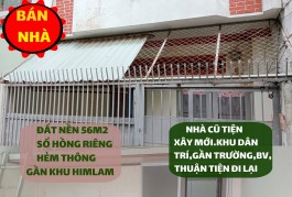 Đất nền Sổ Hồng 56m2 Hẻm thông gần Khu Him Lam Q.7