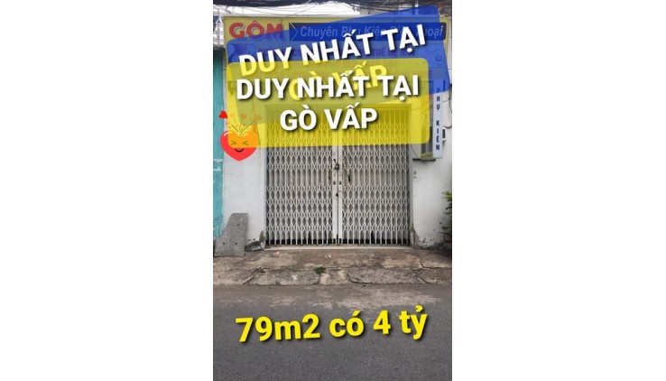 KÈO THƠM Số 1 tại Gò Vấp Mặt Tiền 79m2 có 4 tỷ x