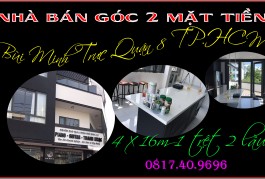 Nhà đẹp rẻ góc 2 mặt tiền 4 x 16m Bùi Minh Trực Q8 TP.HCM