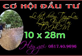 Cơ hội chốt rẻ lô đất 10 x 28m Tây Lân Bình Chánh TP.HCM