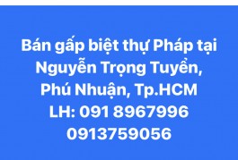 Chính chủ cần bán biệt thự kiểu Pháp tại đường Nguyễn Trọng Tuyển, phường 10, quận Phú Nhuận, Tp.HCM