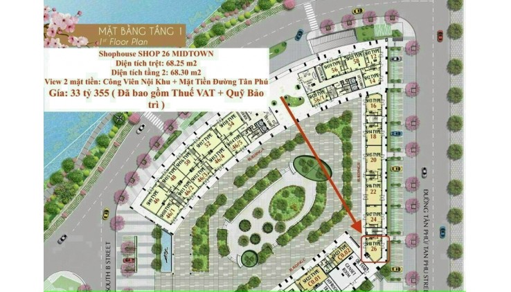 Phú Mỹ Hưng mở bán Shop The Peak Midtown - căn góc 3 mặt thoáng siêu đẹp, ưu đãi trả góp 0 lãi suất. Xem ngay 0901323786