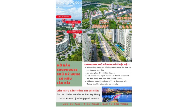 Shophouse Phú Mỹ Hưng sở hữu lâu dài, Mua trực tiếp từ chủ đầu tư, Con gà đẻ trứng vàng