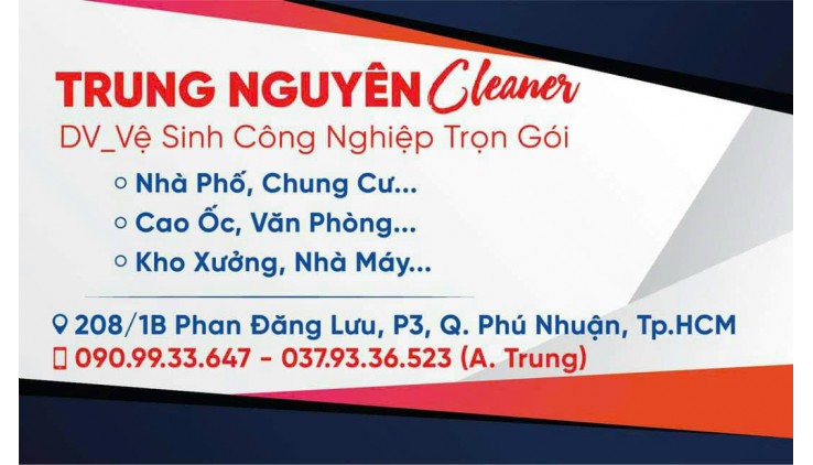 DỊCH VỤ Vệ Sinh Công Nghiệp Trung Nguyên Clear - Quận Phú Nhuận - HCM
