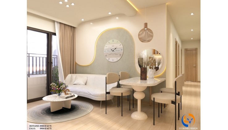 Thiết kế và thi công nội thất căn hộ 63 m2, 2 phòng ngủ chi phí 165 triệu đầy đủ như hình thiết kế, không bao gồm đồ điện tử và chăn ga gối đệm.