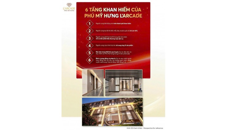 LARCADE PHU MY HUNG. 5 tầng chỉ 37 căn. Xem thực tế ngay 0901323786