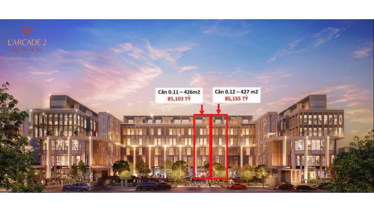 Bán nguyên cặp ngang 12m  tại dự án Larcade Phú Mỹ Hưng rất đẹp. Xem ngay 0901323786