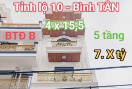 NHÀ ĐẸP SIÊU PHẨM - 5 TẦNG MỚI - TỈNH LỘ 10 - BÌNH TÂN - 62M2 -  7.X TỶ