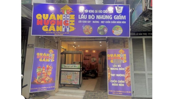 SANG NHƯỢNG QUÁN LẨU NƯỚNG ĐƯỜNG LÊ VĂN THỌ GÒ VẤP - QUÁN ĐÃ CÓ KHÁCH QUEN ỔN ĐỊNH,  Anh Khánh 0901319643