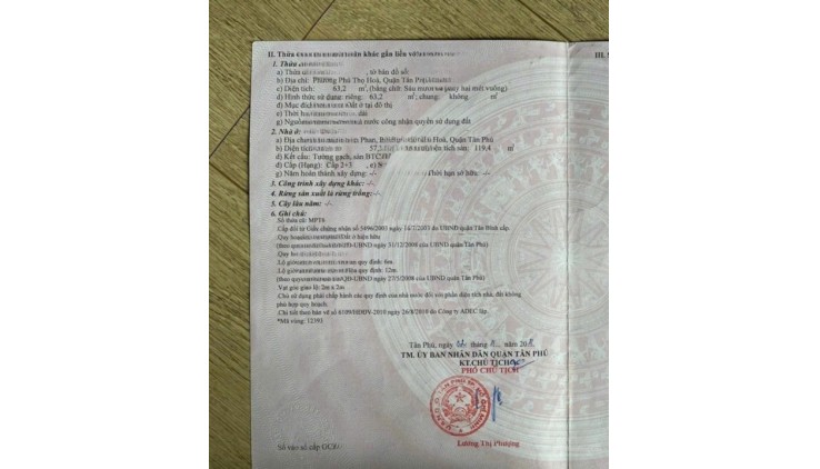 Bán GẤP NHÀ HXH THÔNG 64m2 2 tầng ST VƯỜN LÀI Tân Phú. Chỉ 5 tỷ nhỉnh