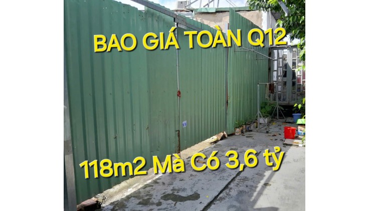 Bao giá Q12 - 118m2 Đất 5,1 x 24,5 có 3,6 tỷ Thạnh Xuân Quận 12 TPHCM