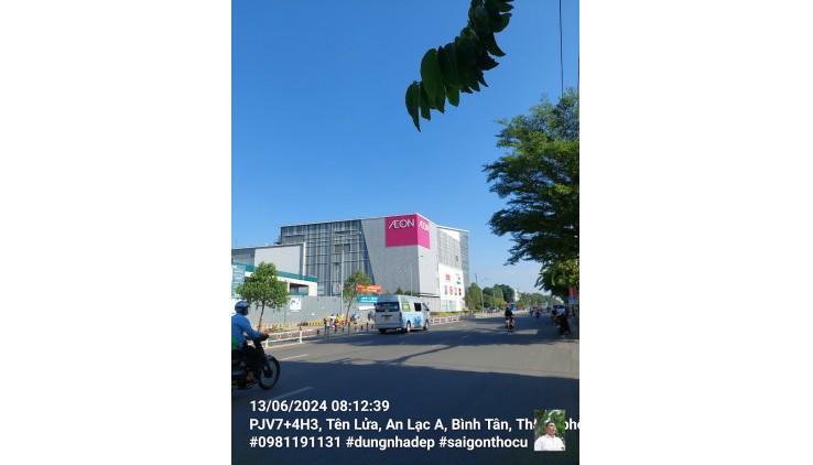 Bán Nhà mặt tiền kinh doanh ngay công viên,130m,ngang 6m Chào:13 tỷ,đi bộ vài bước ra Aoen Tên Lửa,Bình Tân