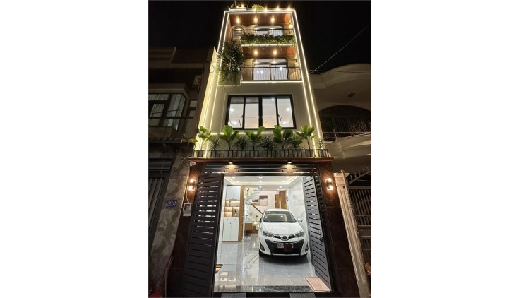 Nhà mới 5 Tầng Full nội thất, HXH Đường Số 14, Phường 8, Gần CV Làng 
Hoa
