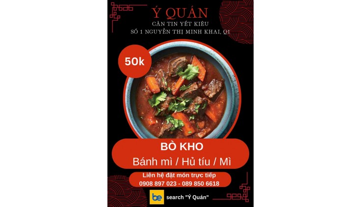 Ý Quán - Bò Kho Gia Truyền & Phá Lấu - Căn Tin Yết Kiêu cổng sau sở thú ngay chân cầu Thị Nghè hồ bơi Yết Kiêu