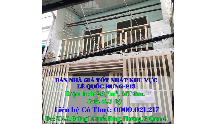 CHÍNH CHỦ BÁN NHÀ GIÁ TỐT NHẤT KHU VỰC LÊ QUỐC HƯNG-P13