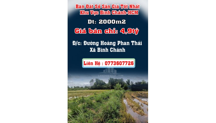 Chính Chủ Bán Đất Sổ Sẵn Giá Tốt Nhất Khu Vực Bình Chánh-HCM