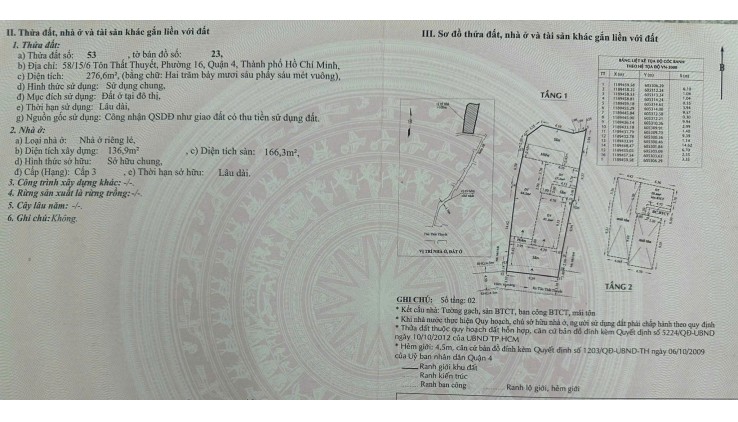 BÁN NHÀ ĐƯỜNG TÔN THẤT THUYẾT, PHƯỜNG 16, QUẬN 4, TP HCM, GIÁ LÀ 21 TỶ