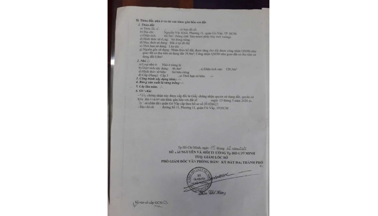 CHDV QUANG TRUNG, NGUYỄN VĂN KHỐI, GÒ VẤP, HẺM Ô TÔ THÔNG, 61M2 3 TẦNG BTCT MỚI ĐẸP 6PN. 5.9 TỶ.