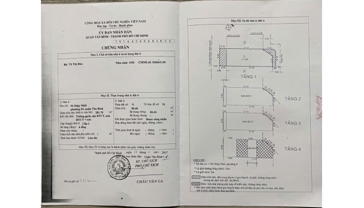 BÁN NHÀ HAI MẶT TIỀN ĐƯỜNG HIỆP NHẤT, PHƯỜNG 4, QUẬN TÂN BÌNH, TP HCM, GIÁ LÀ 22.5 TỶ