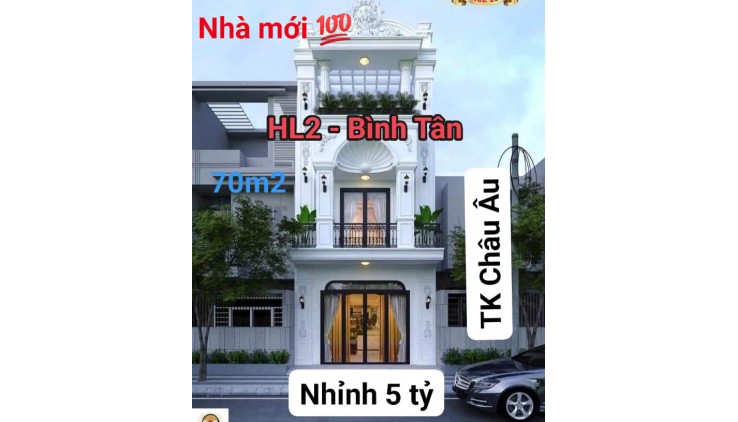 NHÀ MỚI HƯƠNG LỘ 2 - BÌNH TÂN - 3 TẦNG - 70M2 - 5 TỶ XÍU