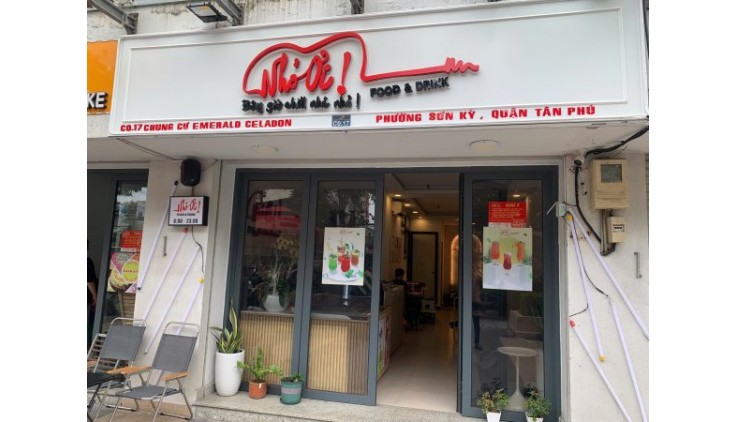 Quận Tân Phú  ! SANG RẺ QUÁN ĂN -CAFE – KEM Shop House – Máy Lạnh Khu CC Chung cư Emerald Celadon, Tel : 0907217866 ( Chính chủ )