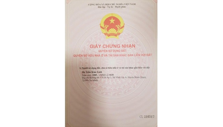 HOT HOT -CHÍNH CHỦ BÁN GẤP LÔ ĐẤT Tại Xã Trung Lập Hạ, Củ Chi, HCM