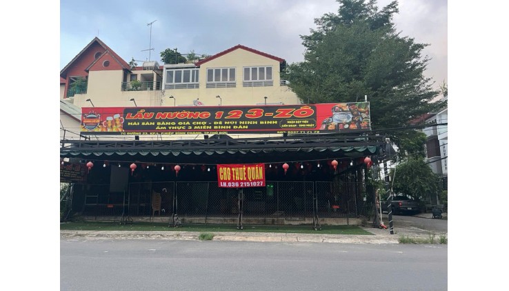 CHO THUÊ NHÀ HÀNG – QUÁN ĂN 250M2 CĂN GÓC MẶT TIỀN ĐƯỜNG SỐ 23, KHU BÊN SÔNG