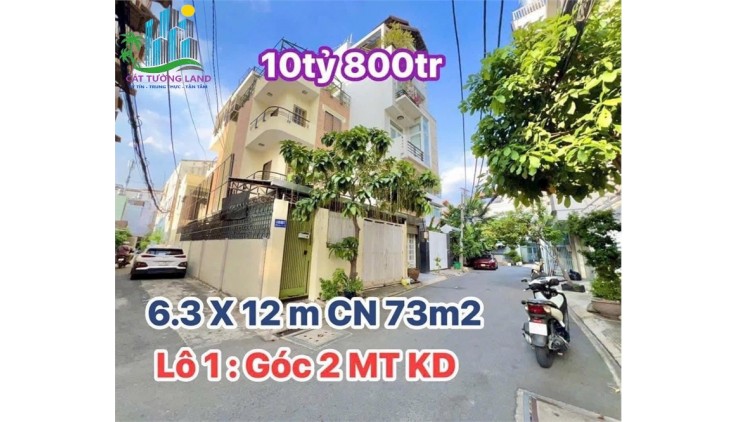 Khu Bàu Cát – Tân Bình, Lô góc 2 hẻm 8m, DT 6.3x12m, 4 tầng, chỉ 10.8 tỷ