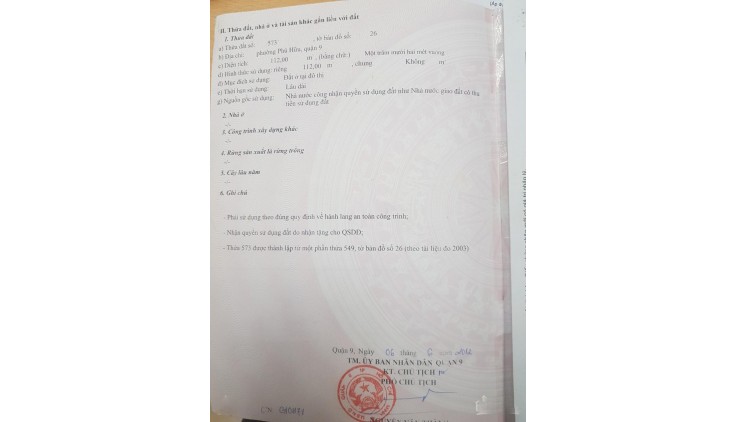 CHÍNH CHỦ BÁN ĐẤT THỔ CƯ GIÁ TỐT NGAY SAU UBND PHÚ HỮU