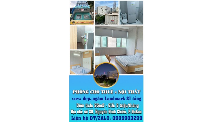 PHÒNG CHO THUÊ + NỘI THẤT-Mặt tiền trung tâm phường ĐAKAO, Q1