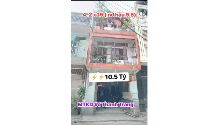 MTKD Võ Thành Trang, Phường 11 - Khu Bàu Cát - Tân Bình. Nhà 72m2, 3 Tầng, chỉ 10.5 tỷ