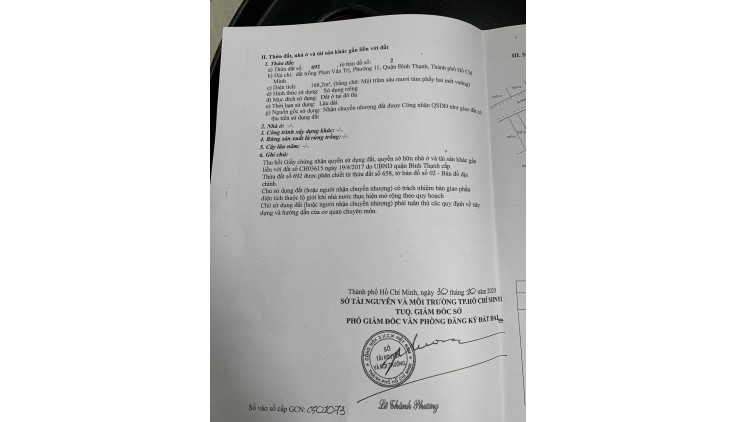 Bán đất tại mặt tiền đường Phan Văn Trị, Phường 11, Quận Bình Thạnh, Tp HCM, giá là 180 triệu/m²