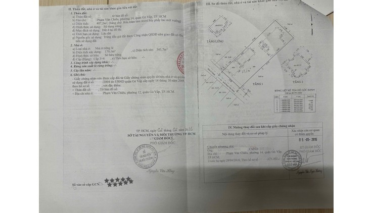 ĐẤT ĐẸP BÁN GẤP - TRÊN ĐẤT CÓ SẴN 2 CĂN NHÀ cấp 3, giảm 10 TỶ phường 14, Gò Vấp