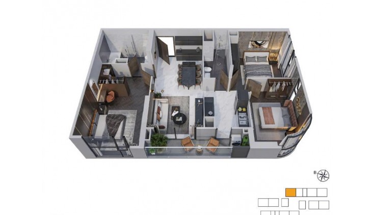 Bán căn 2PN Tropical 58m2 giá chỉ 2,9T ngân hàng hỗ trợ đến 80% thanh toán nhận nhà chỉ 400 triệu