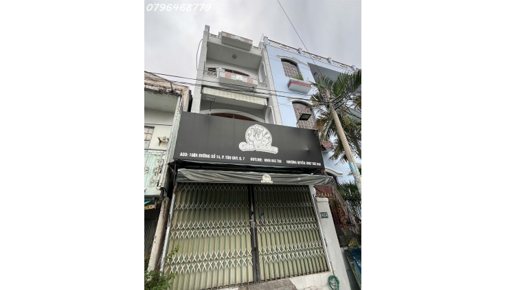 Cho thuê nhà nguyên căn , mặt tiền đường số, Tân quy, quận 7- 3 Tầng , giá 12tr