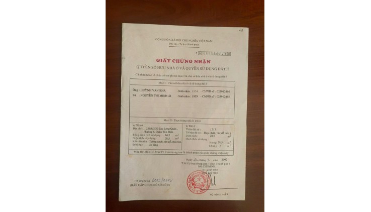HOT !!! NHÀ Chính Chủ - Giá Tốt - Cần Bán Nhà Tại Đường Lạc Long Quân, Phường 8, Quận Tân Bình,HCM