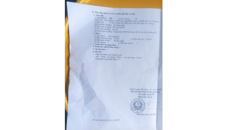CHÍNH CHỦ Bán Nhà 1 Trệt 1 Lầu Tại Phường Long Bình (Quận 9 cũ), Thành phố Thủ Đức
