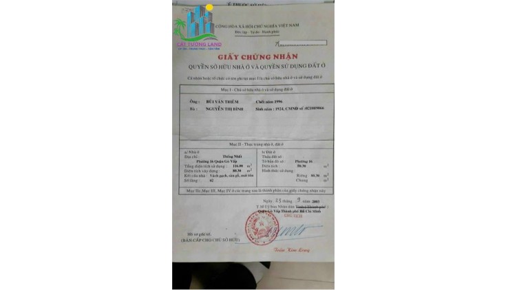 Bán nhà 81m2, Hẻm 6m Thống Nhất, Phường 16, Gò Vấp. Chỉ 5 tỷ tl