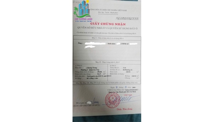 Mặt tiền Quang Trung - Gò Vấp, gần Chợ Cầu. Nhà 4,1mx27m, 4 Tầng, chỉ 11.5 tỷ