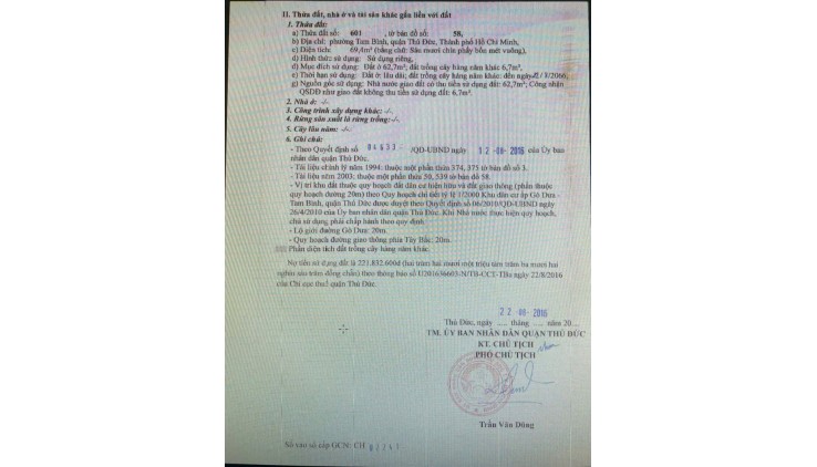 Đất Chính Chủ - Giá Tốt - Cần Bán Nhanh Đất Tại đường Gò Dưa - Tam Bình - TP Thủ Đức - HCM