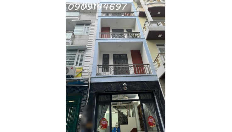 Nhà 4 tầng đường HIỆP THÀNH 13, phường Hiệp Thành, Q12, dt 50m2 (4mx12,5m) Hẻm 7m Giá 4,8Tỷ
