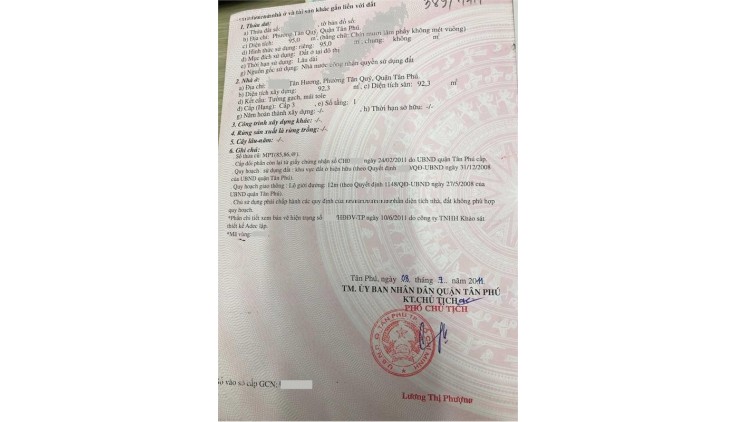 Bán Gấp nhà MT Đàm Thận Huy, Ngay Chợ Tân Hương, Tân Phú. Giá cực tốt.