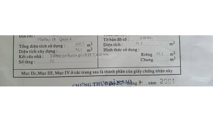 Nhà HXH sát đường Nguyễn Thần Hiến Q4, cách Q1 chỉ 1km, DT trên sổ 51m2, trệt, lầu, giá rẻ chỉ 4tỷ6