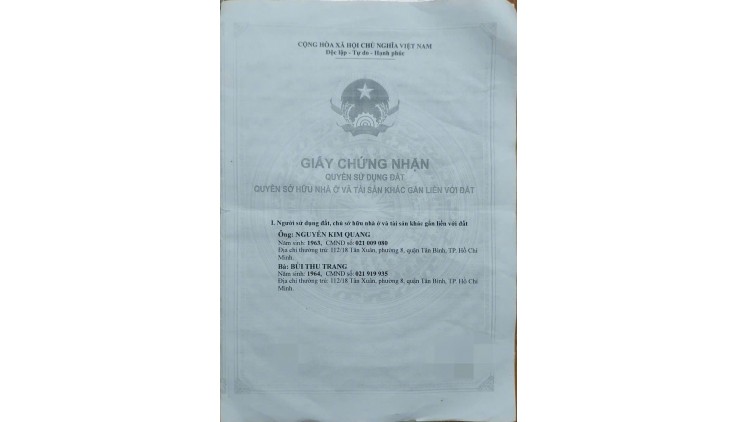 NHÀ CHÍNH CHỦ - GIÁ TỐT - Đường Yên Đỗ, Phường Tân Thành, Quận Tân Phú