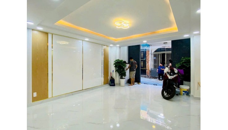 6.3 tỷ- bán nhà mới đẹp 4 tầng hẻm xe hơi sát Mặt tiền Phan Văn Trị-khu Cityland- 4mx11,2m vuông vức