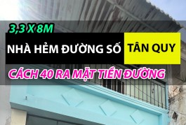 BÁN NHÀ ĐƯỜNG SỐ TÂN QUY QUẬN 7. HẺM XE BA GÁC. DT: 3,3 X 8M, 1 LẦU