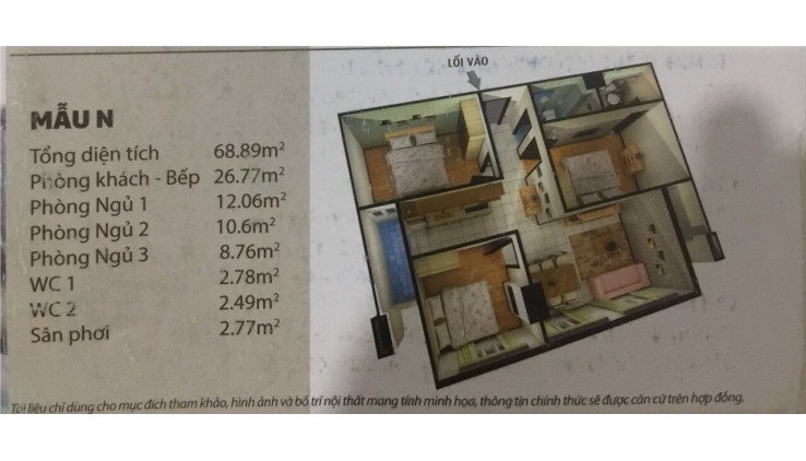Cho thuê căn hộ chung cư 3PN Giá 6 Triệu, trống dọn ở ngay tại chung cư 35 Hồ Học Lãm, Bình Tân