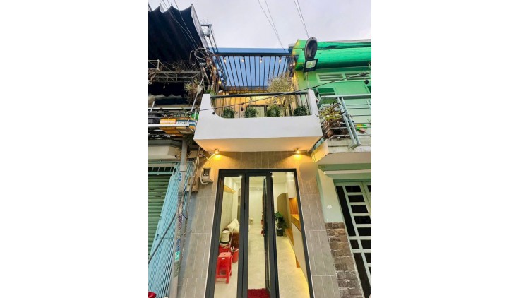 4.16 tỷ- bán nhà hẻm xe hơi Nơ Trang long- DT: 24.5m2- trệt lầu-2PN full nội thất- khu dân trí