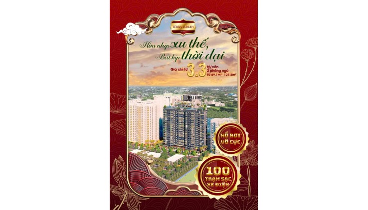Bán căn hộ Terra Luxury giá 43 triệu/m2 TT mỗi tháng chỉ 5% chiết khấu 2%