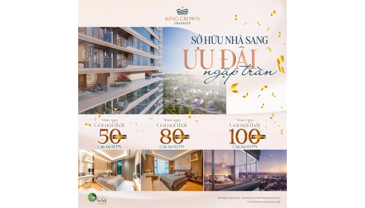 Bán căn hộ cao cấp TP Thủ Đức Võ Văn Ngân  cạnh TTTM Vincom KingCrown Infinity chỉ 109tr/m2